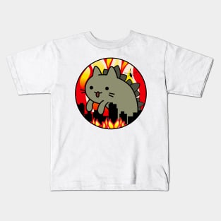 City Roaming Cat Monster Neko Kaiju Kids T-Shirt